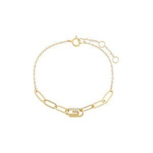 NWT By Adina Eden Pave Safety Pin Paperclip Bracelet